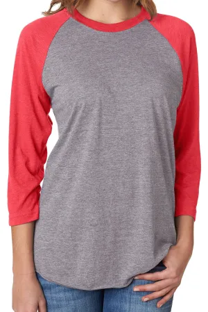 Tri-Blend Unisex 3/4 Raglan, Vintage Red/Premium Heather *Personalize It!
