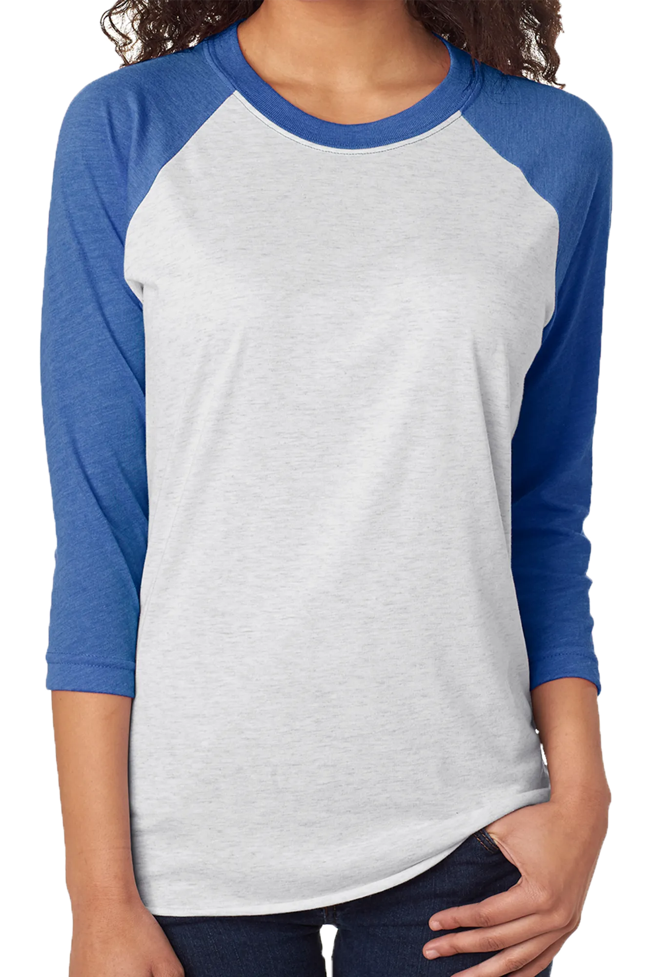 Tri-Blend Unisex 3/4 Raglan, Vintage Royal/Heather White *Personalize It!