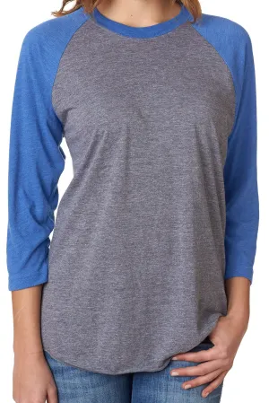 Tri-Blend Unisex 3/4 Raglan, Vintage Royal/Premium Heather *Personalize It!