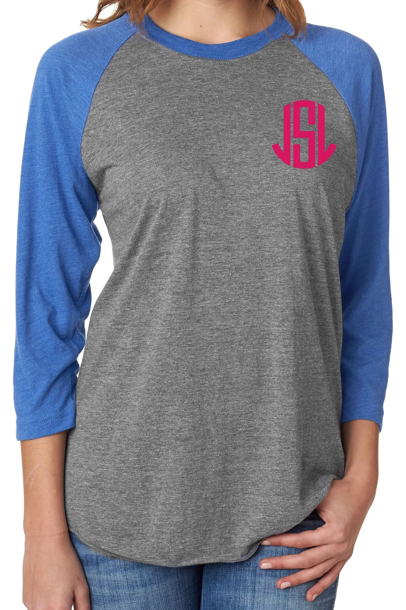 Tri-Blend Unisex 3/4 Raglan, Vintage Royal/Premium Heather *Personalize It!