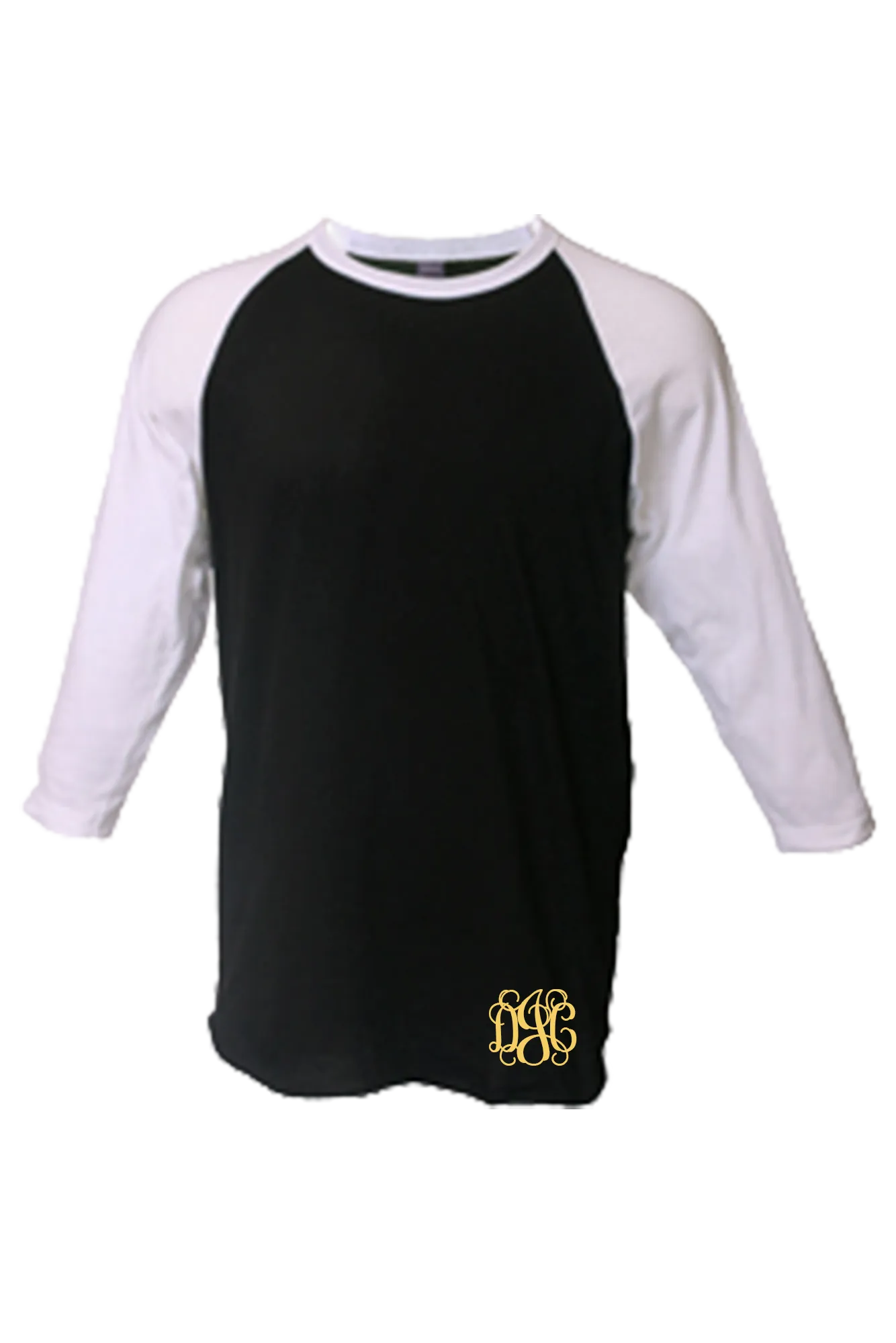 Tultex Unisex Fine Jersey Raglan Tee, Black/White *Personalize It!