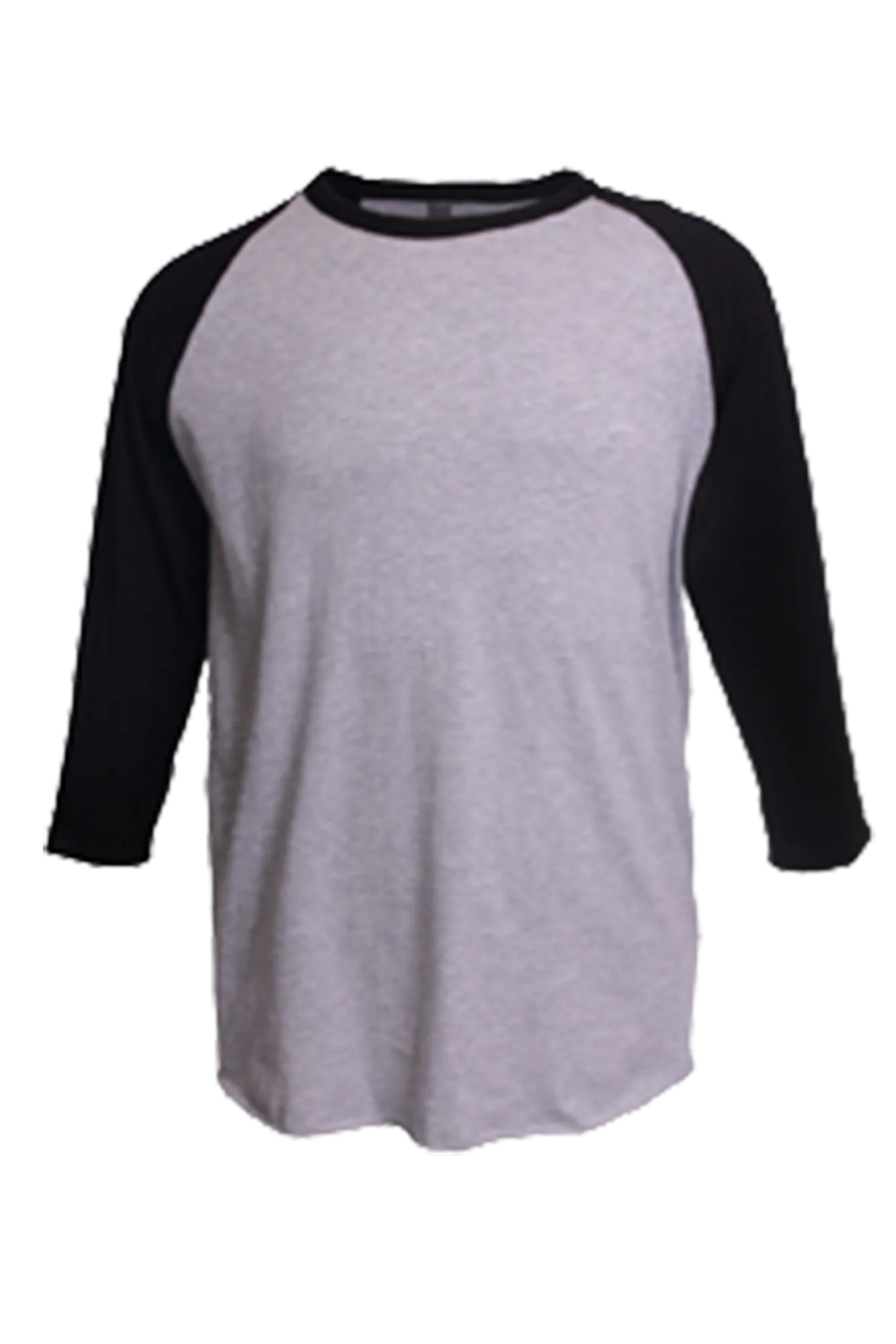 Tultex Unisex Fine Jersey Raglan Tee, Heather Gray/Black *Personalize It!