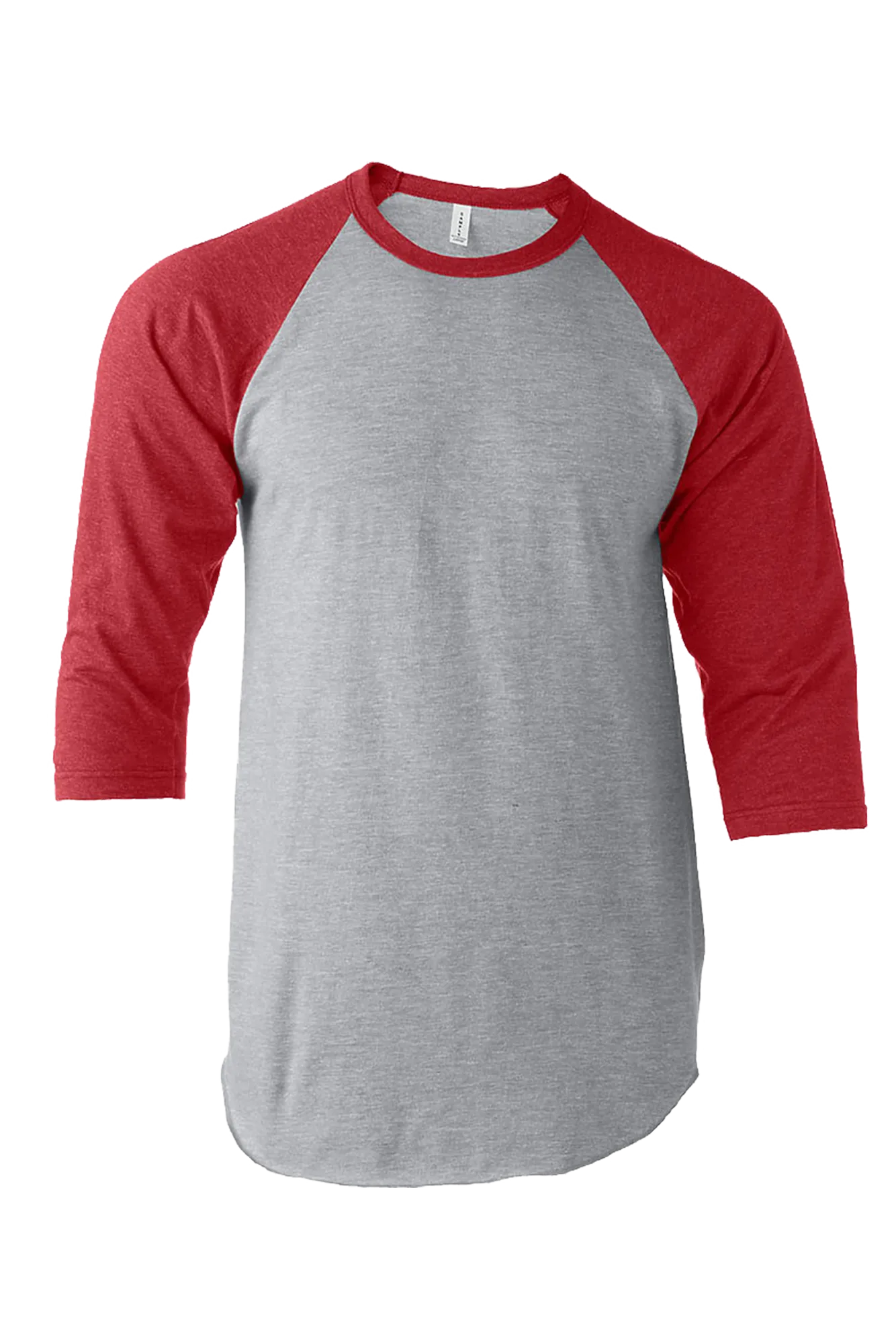 Tultex Unisex Fine Jersey Raglan Tee, Heather Gray/Heather Red *Personalize It!