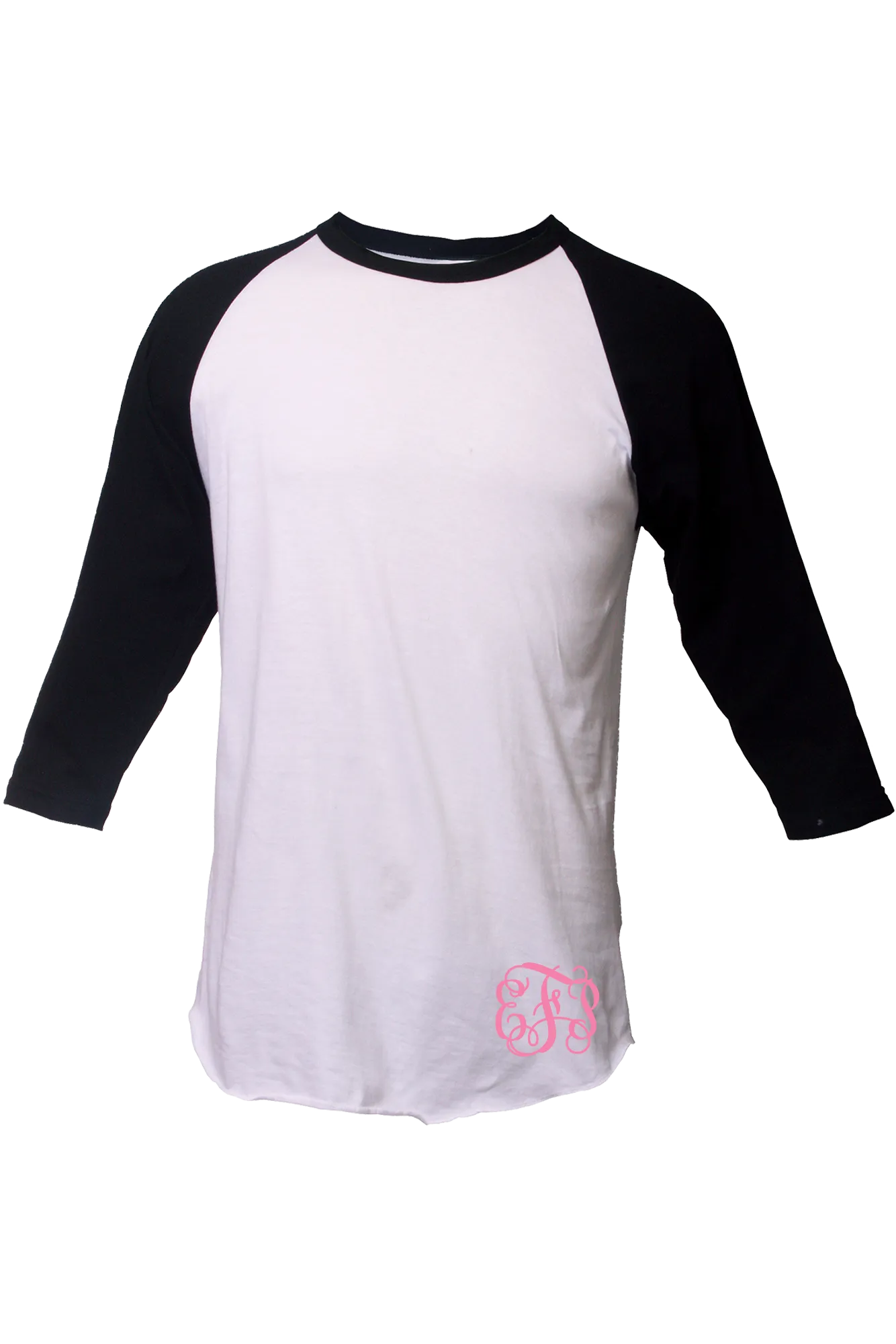 Tultex Unisex Fine Jersey Raglan Tee, White/Black *Personalize It!