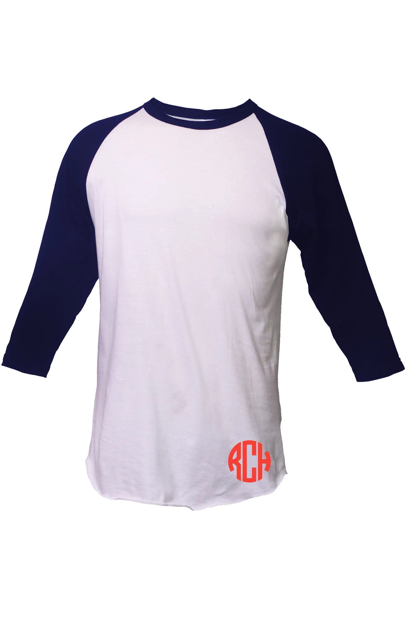 Tultex Unisex Fine Jersey Raglan Tee, White/Navy *Personalize It!