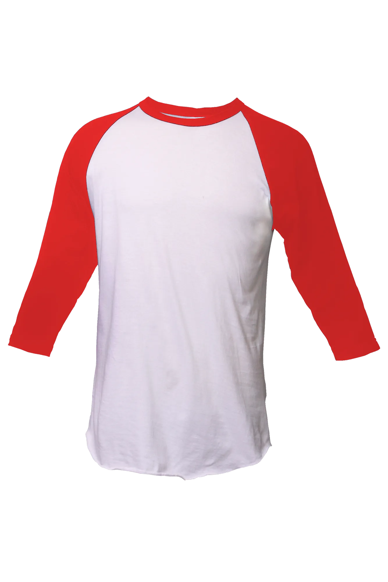 Tultex Unisex Fine Jersey Raglan Tee, White/Red *Personalize It!