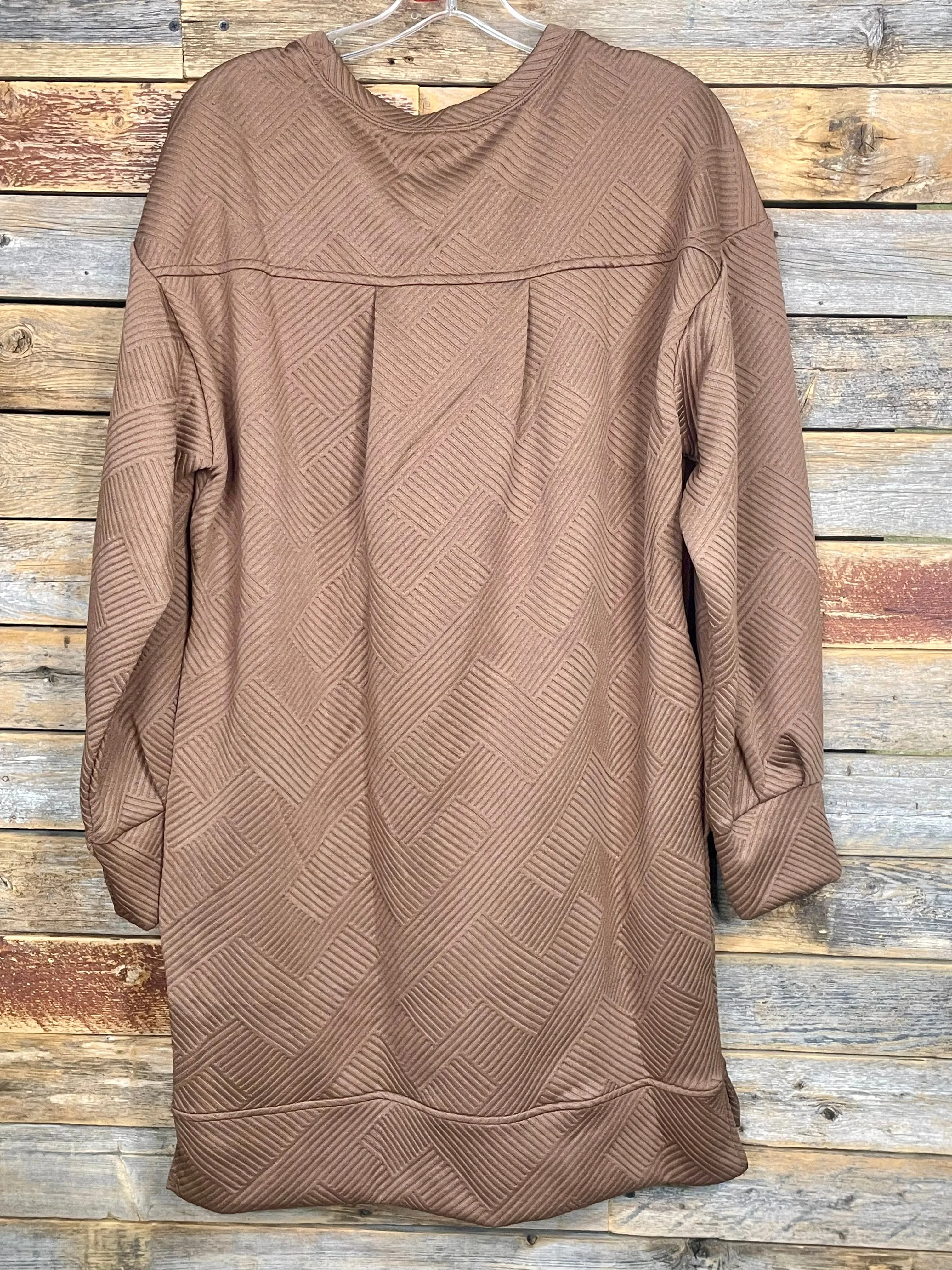 Valerie Long Sleeve Textured Dress