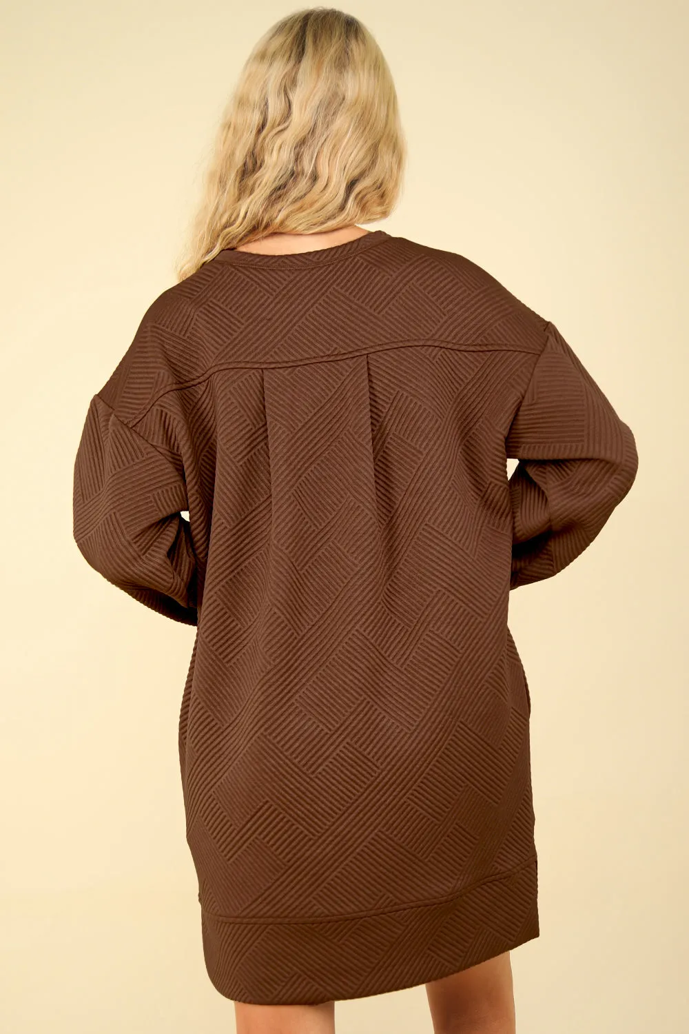 Valerie Long Sleeve Textured Dress