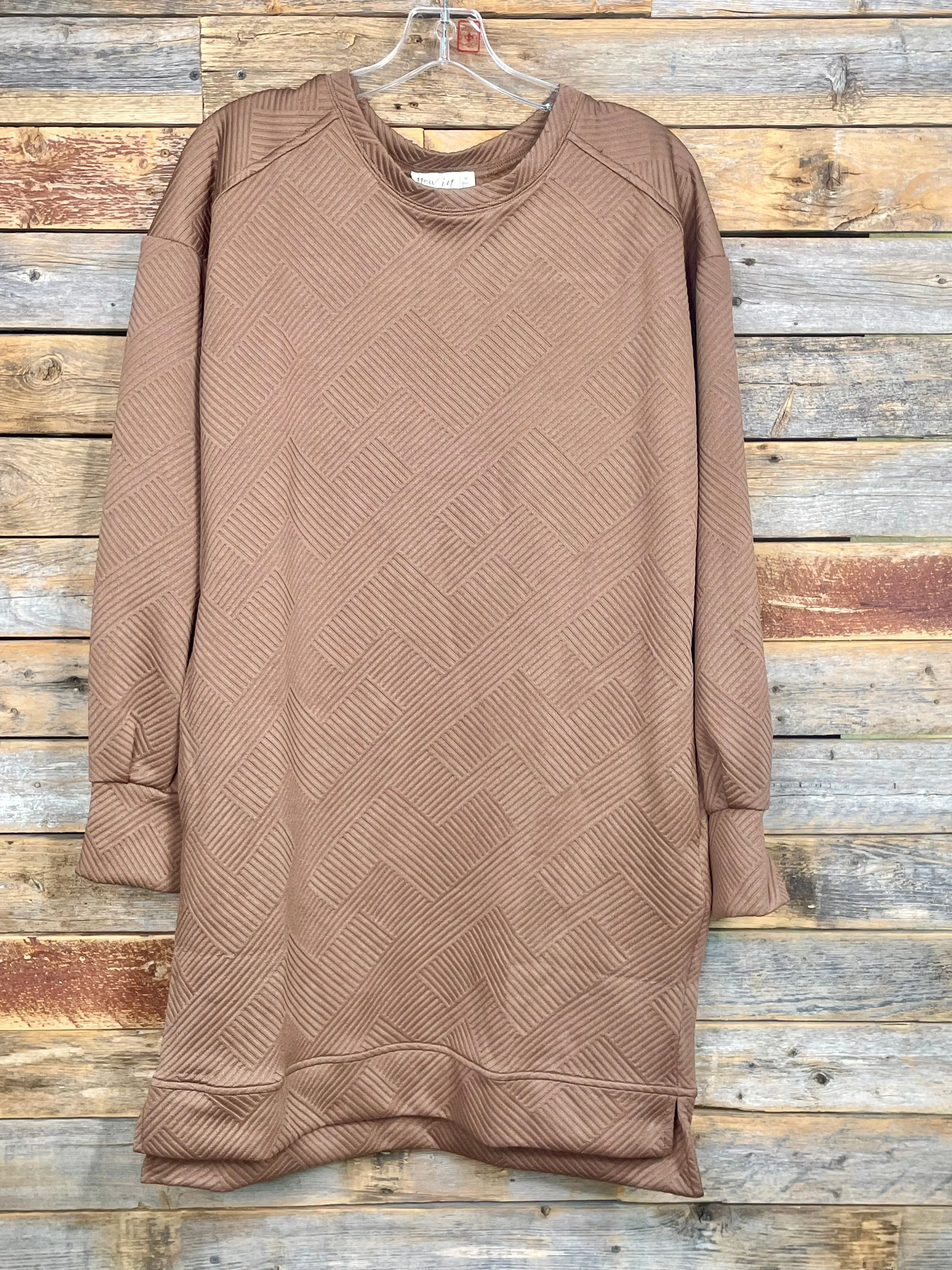 Valerie Long Sleeve Textured Dress