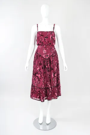 Velvet Lamé Burnout Camisole & Skirt Set