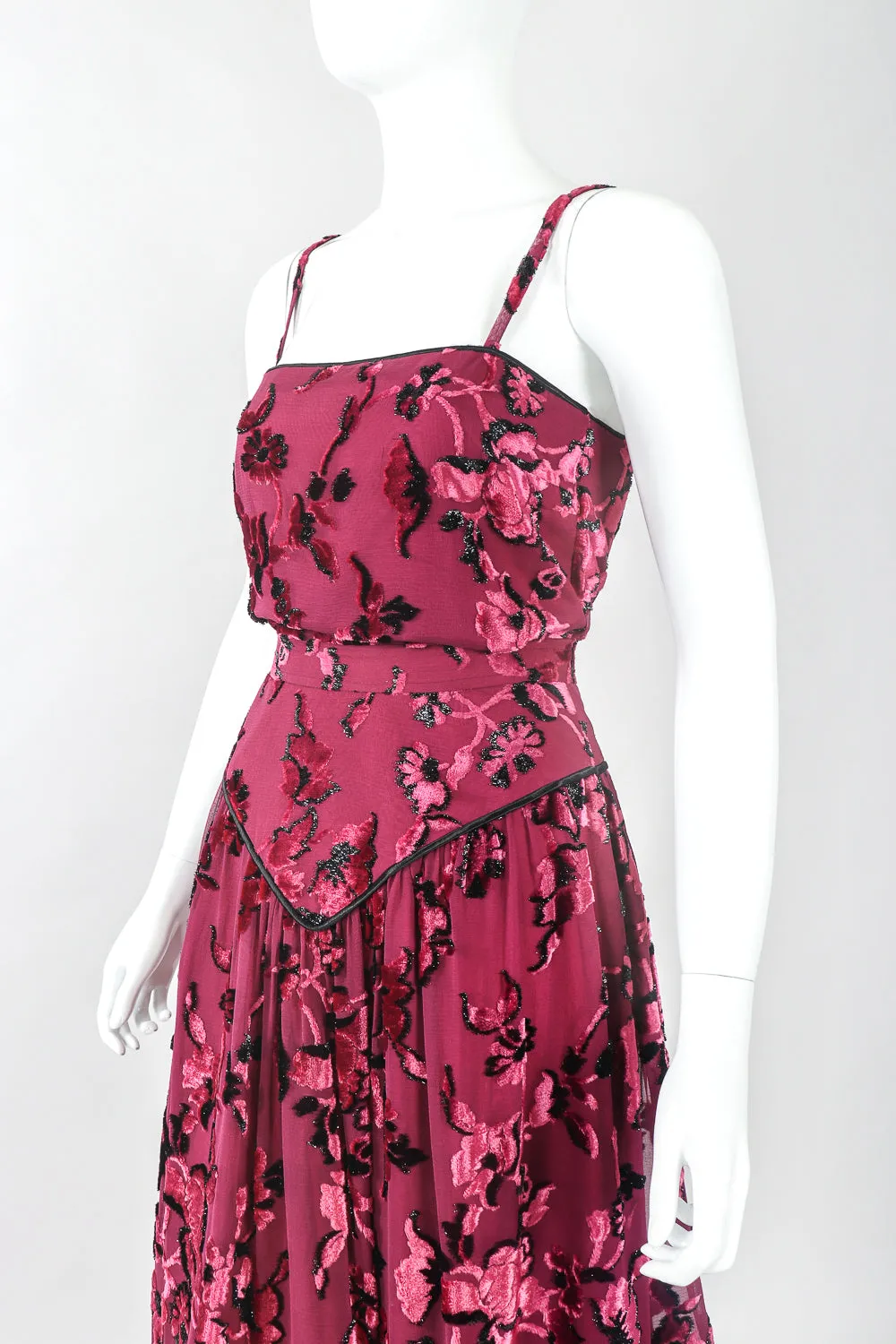 Velvet Lamé Burnout Camisole & Skirt Set