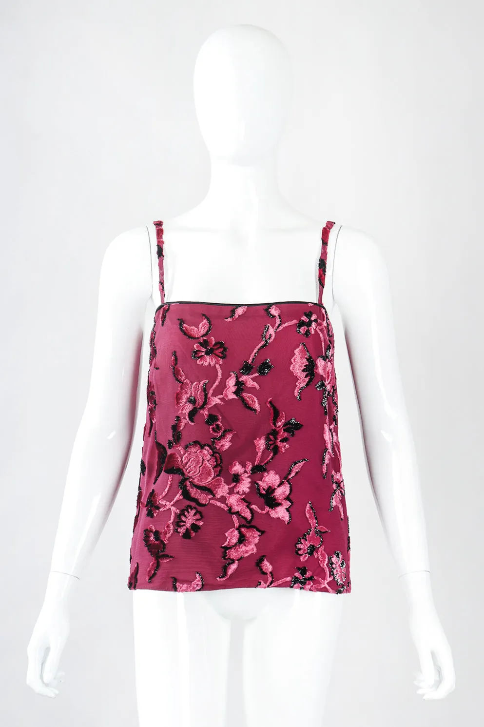 Velvet Lamé Burnout Camisole & Skirt Set
