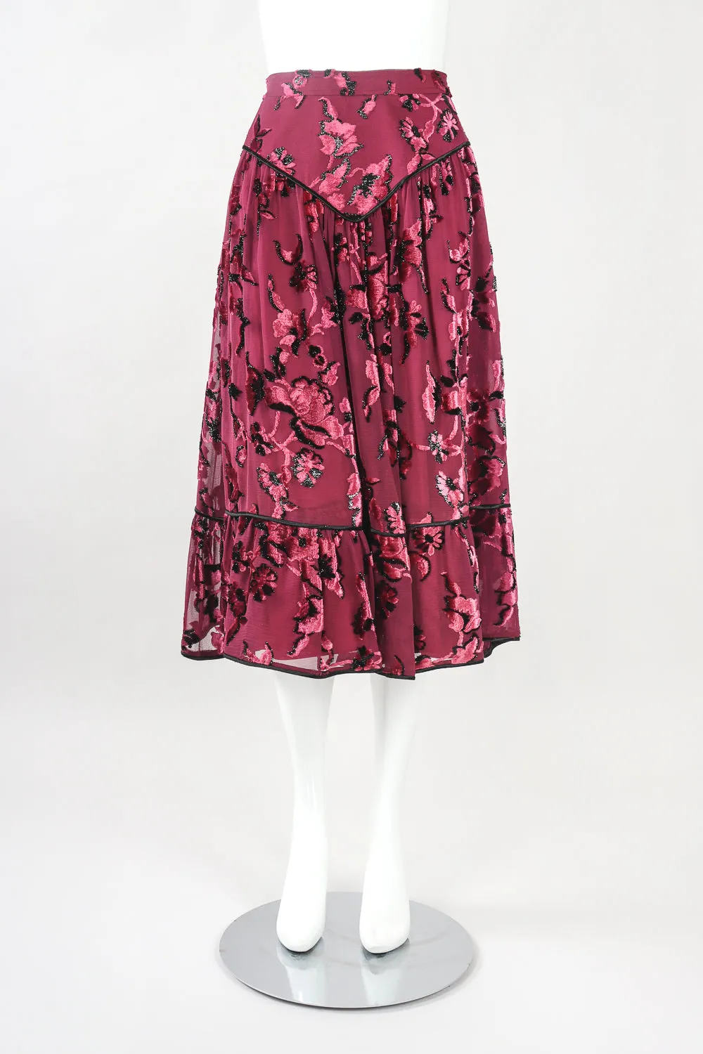 Velvet Lamé Burnout Camisole & Skirt Set