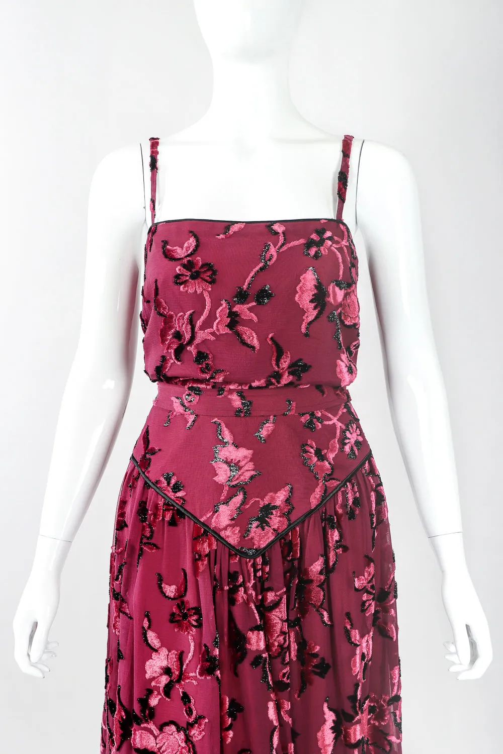 Velvet Lamé Burnout Camisole & Skirt Set