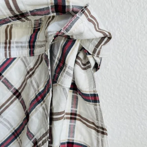Veronica Beard White Plaid Mini Ruffle Wrap Skirt