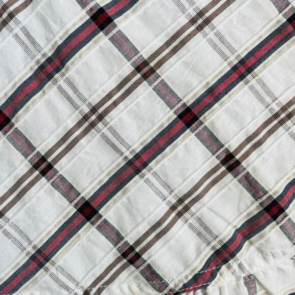 Veronica Beard White Plaid Mini Ruffle Wrap Skirt