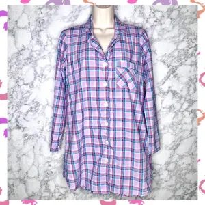 VICTORIAS SECRET Plaid Button Up Pajama Shirt Women’s XS