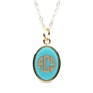 Vineyard Oval Monogram Pendant Necklace by Moon and Lola