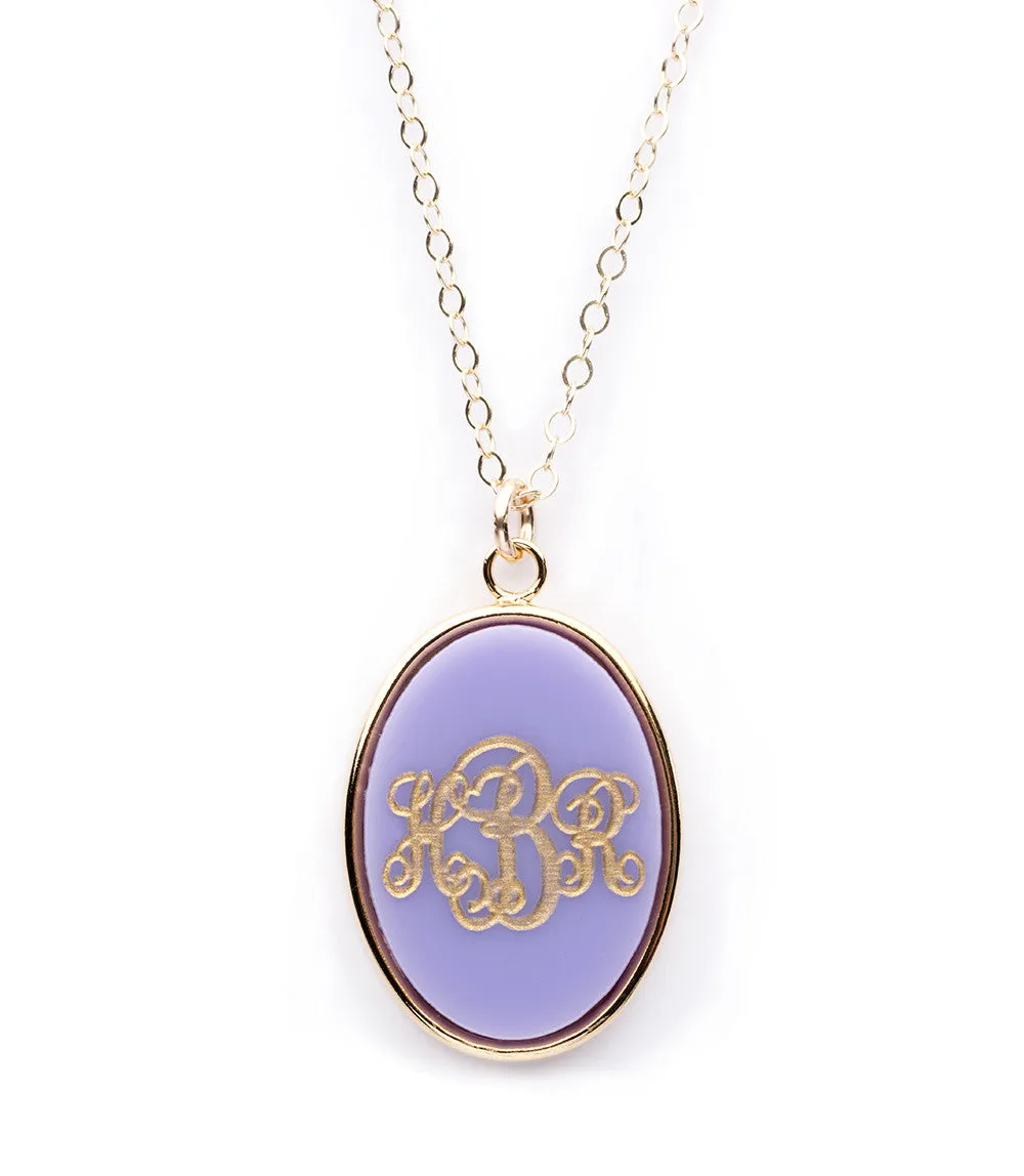 Vineyard Oval Monogram Pendant Necklace by Moon and Lola