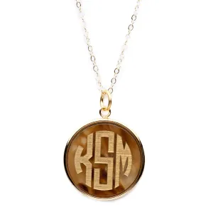 Vineyard Round Monogram Pendant Necklace - by Moon and Lola