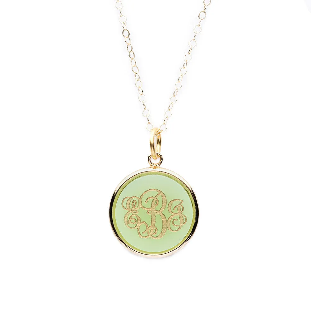 Vineyard Round Monogram Pendant Necklace - by Moon and Lola