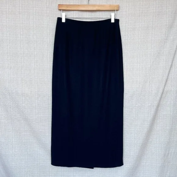 VINTAGE Black Pencil Skirt Long Column Skirt Modern Elegant Capsule War…