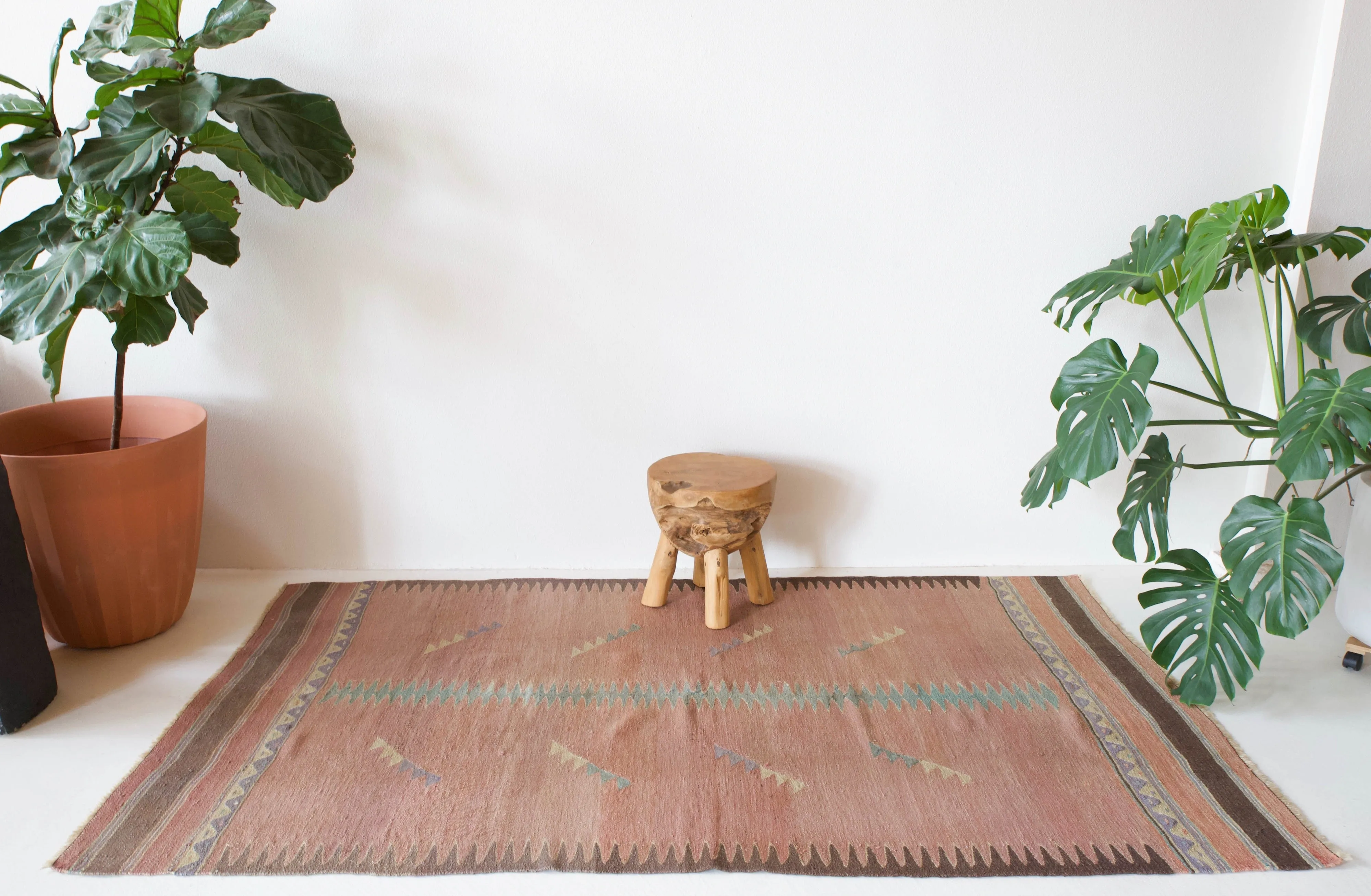 Vintage Bodrum Bos Kilim Rug 4'8"x8'