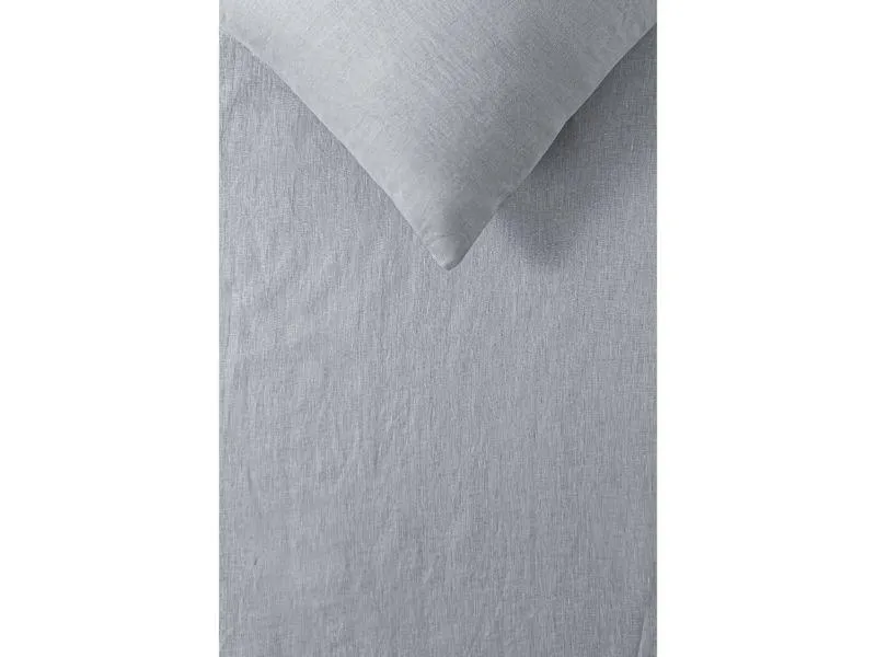 Vintage Design Dove Grey 100% Linen Quilt Cover Set