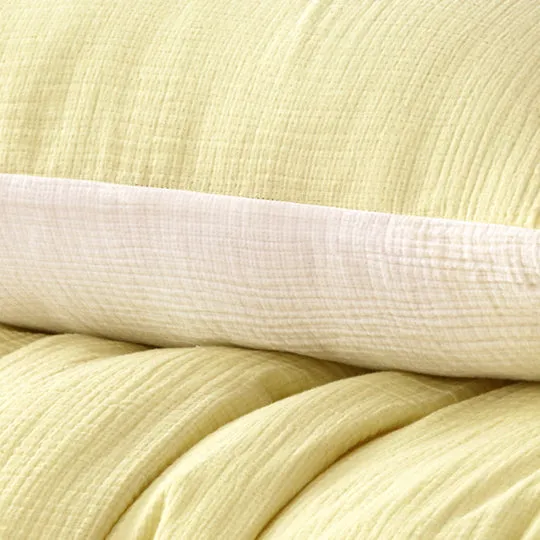 Vintage Design Hugo Reversible Quilt Cover Set Range White and Butter