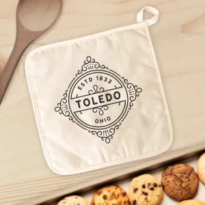 Vintage Flourish w/ City, State - Cotton Pot Holder