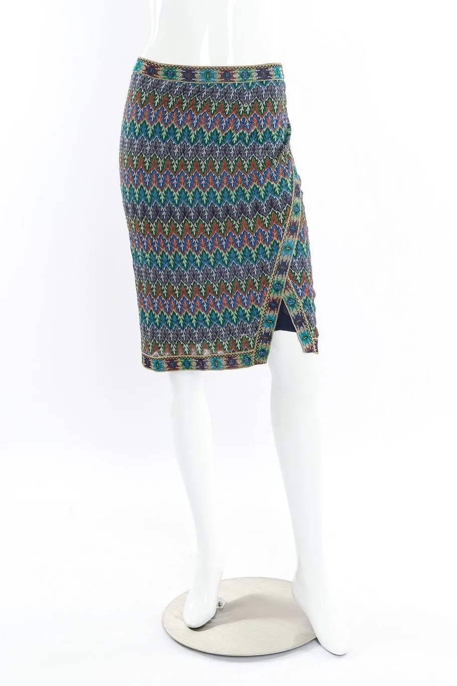 Vintage Knit Top and Wrap Skirt Set