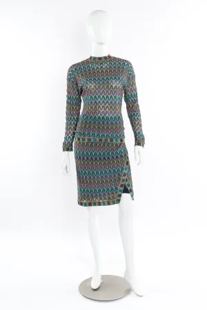 Vintage Knit Top and Wrap Skirt Set