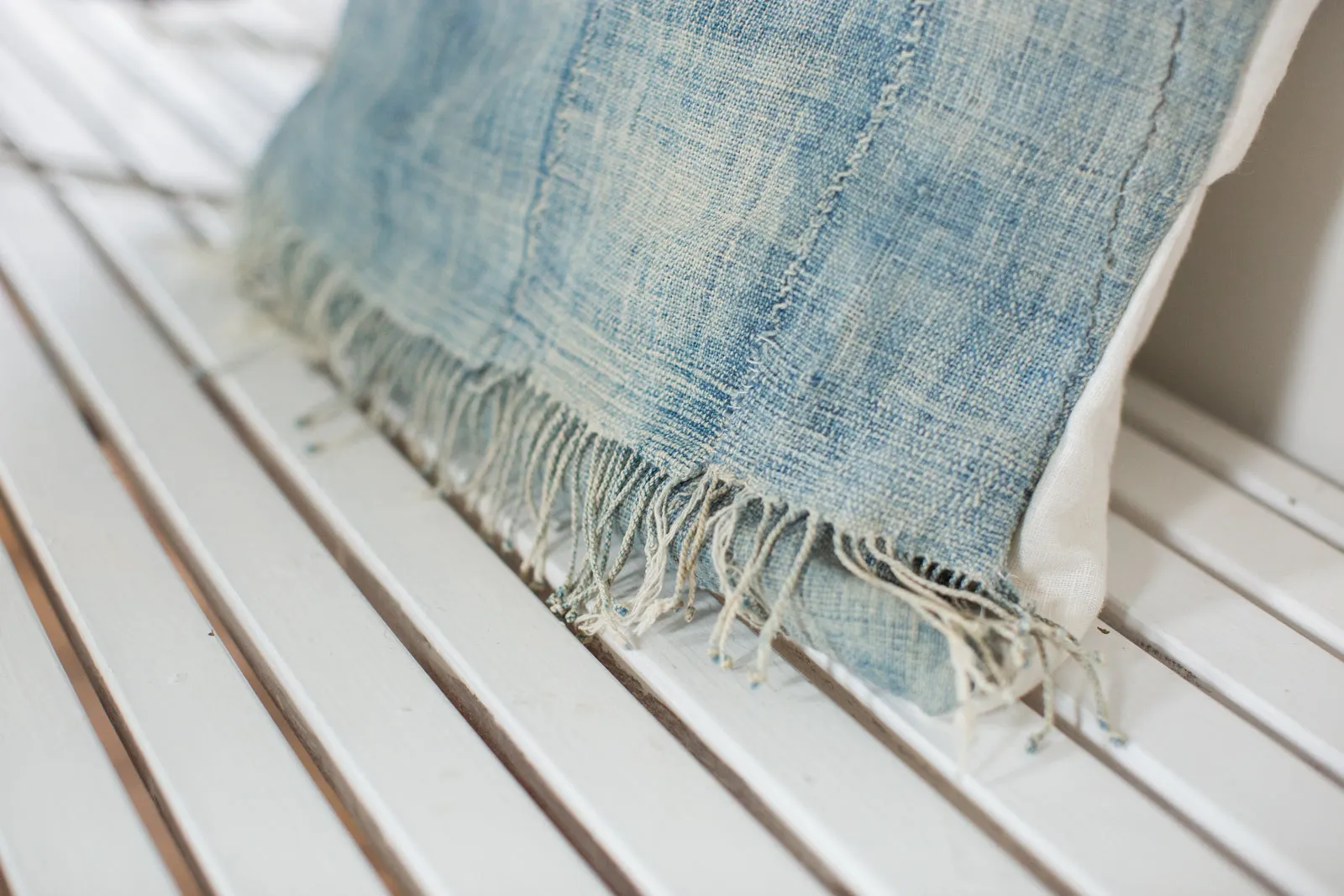 Vintage Light Blue Indigo Pillow