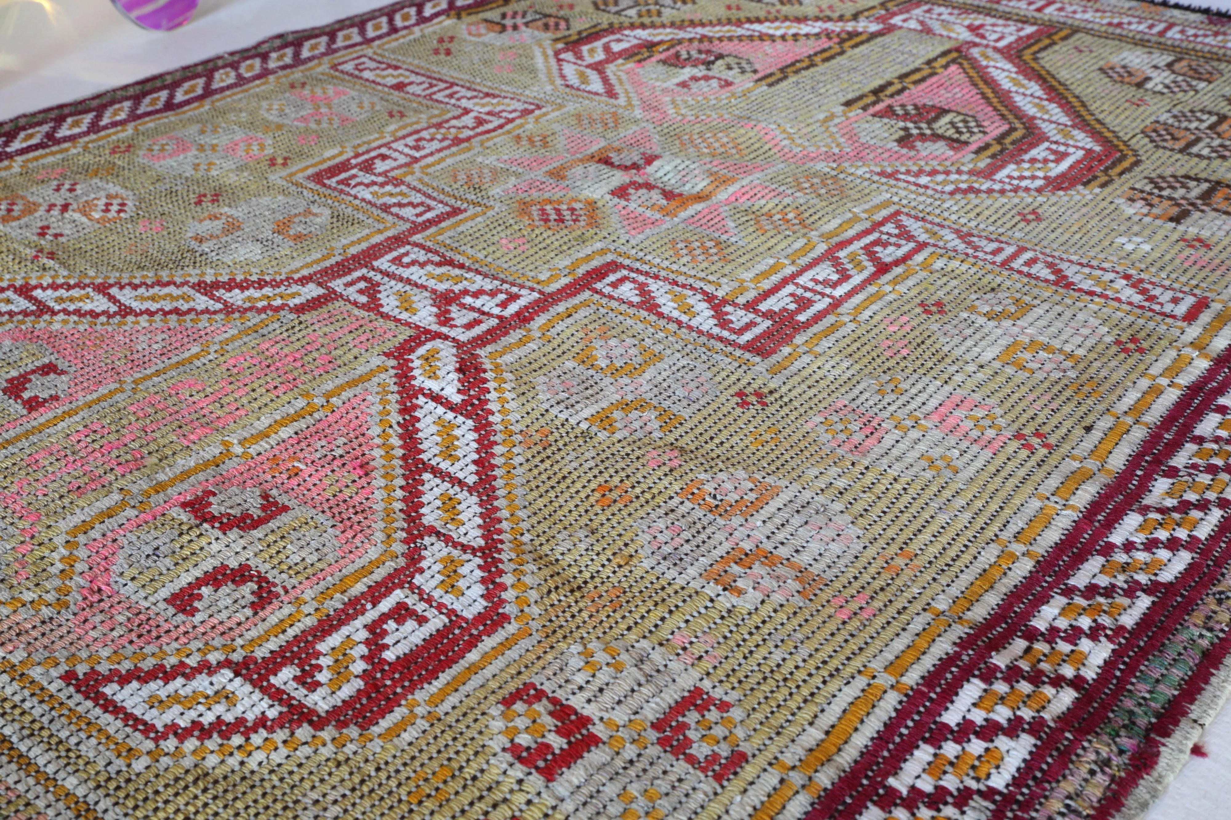Vintage Mersin Mut Cicim Kilim Rug 3'9"x5'
