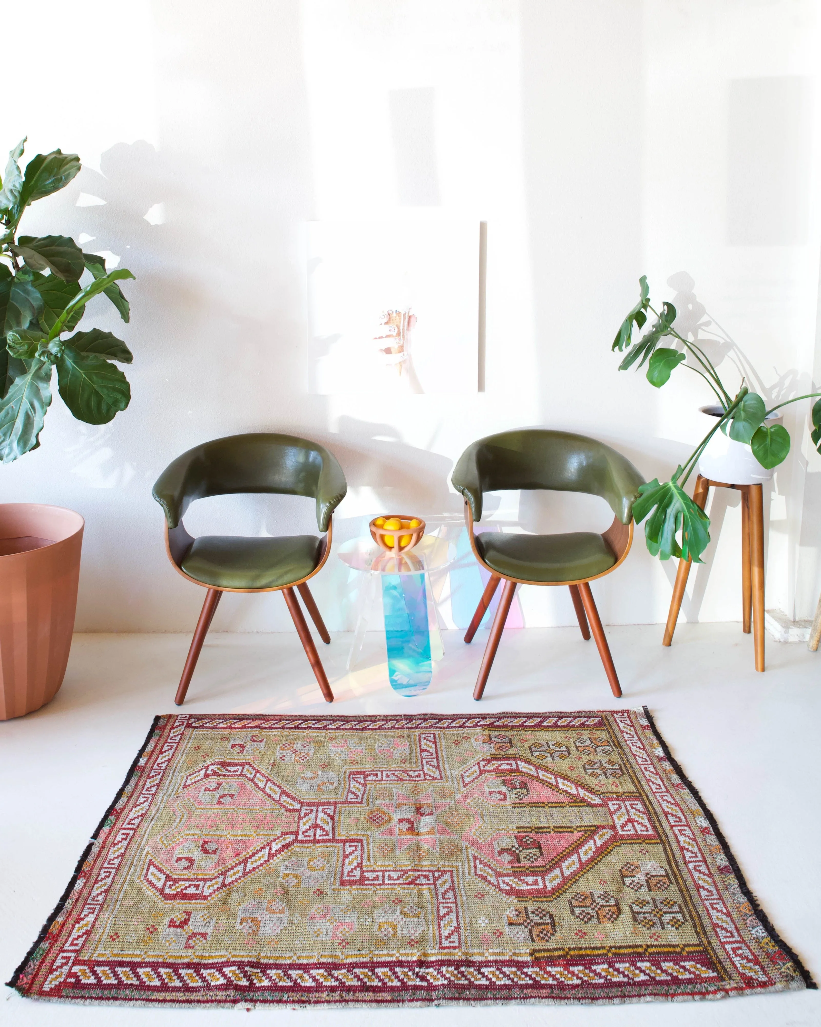 Vintage Mersin Mut Cicim Kilim Rug 3'9"x5'