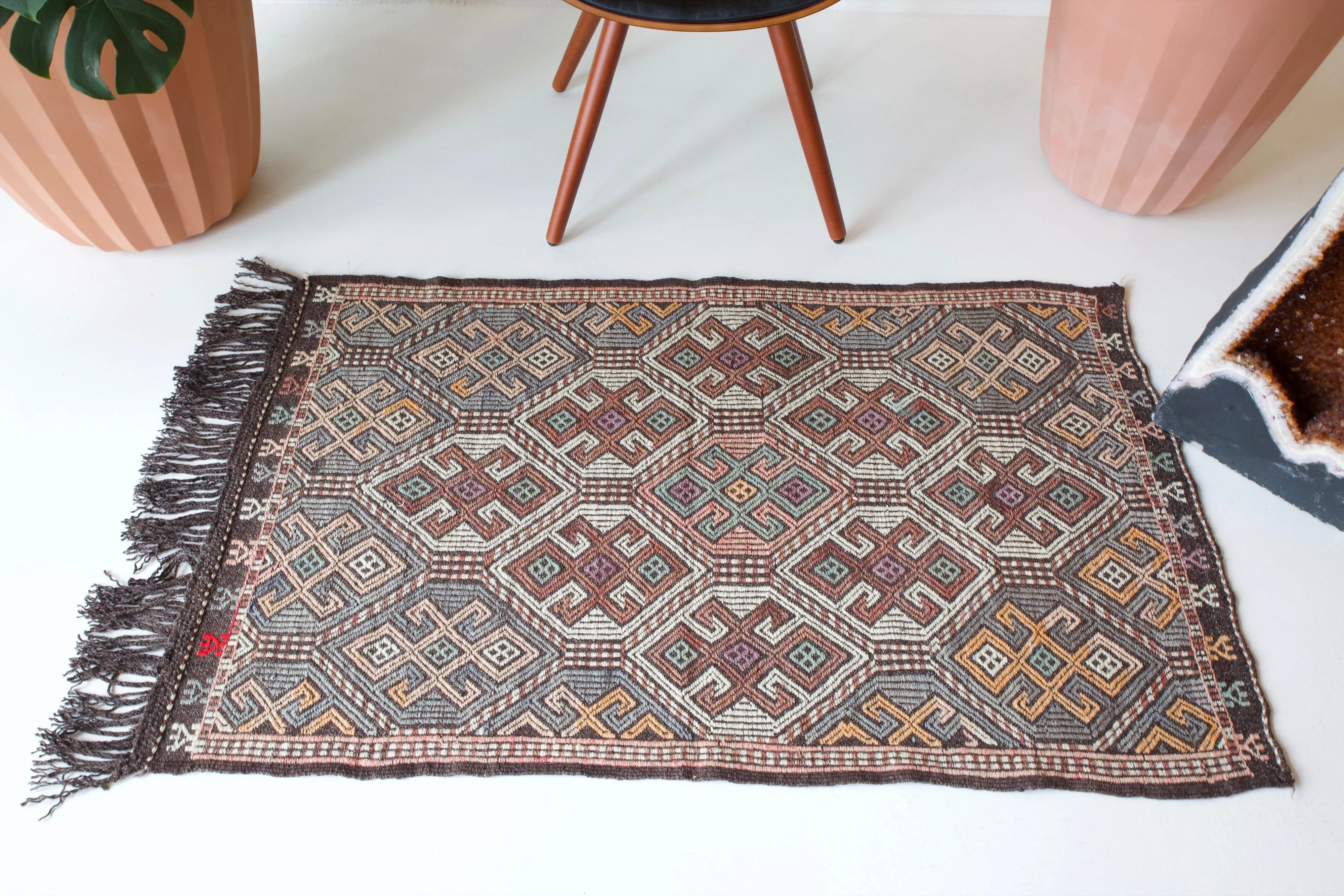 Vintage Mini Turkish Kilim Rug 2'10"x5'