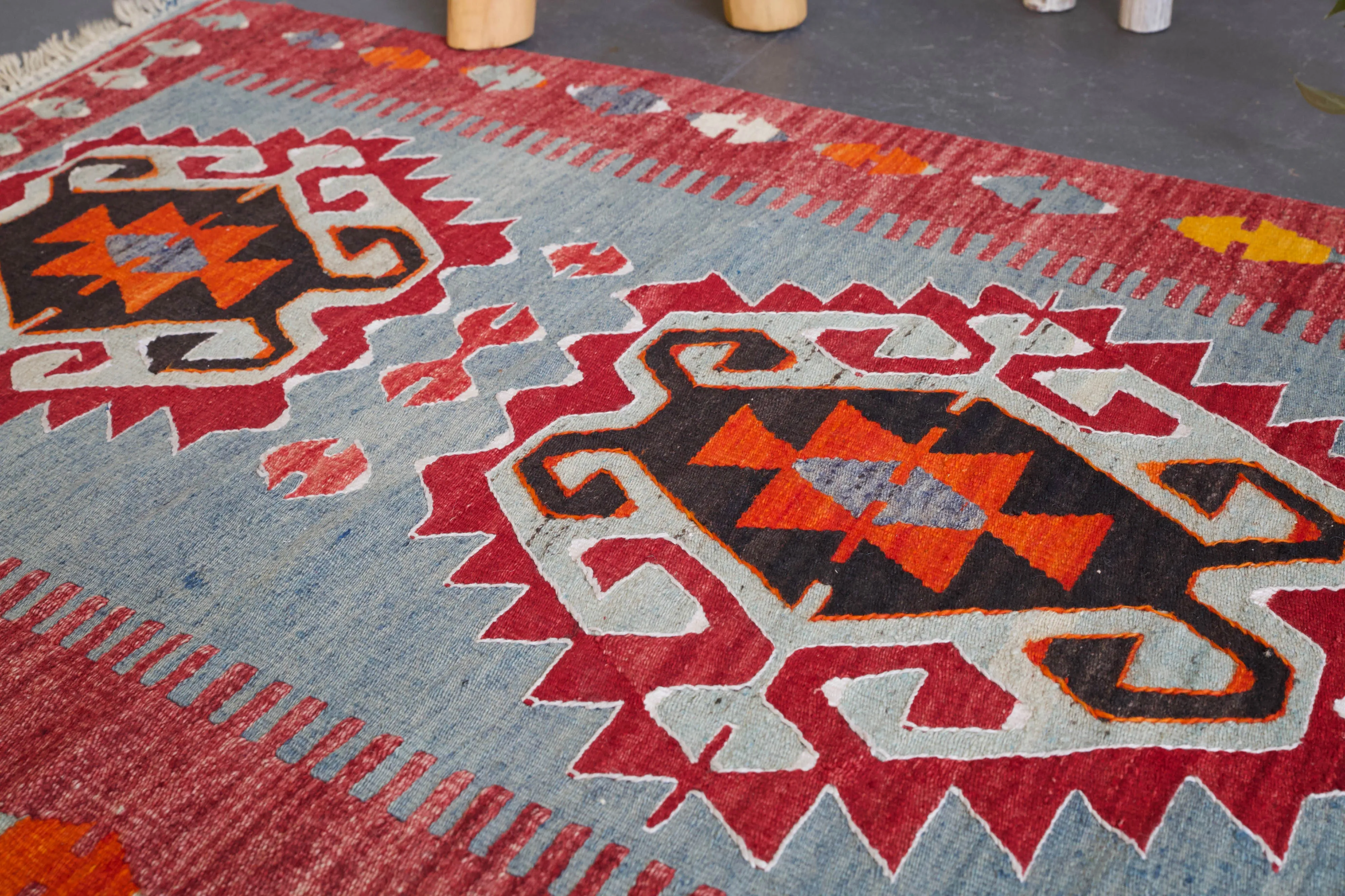 Vintage Mini Turkish Kilim Rug 2'9"x4'