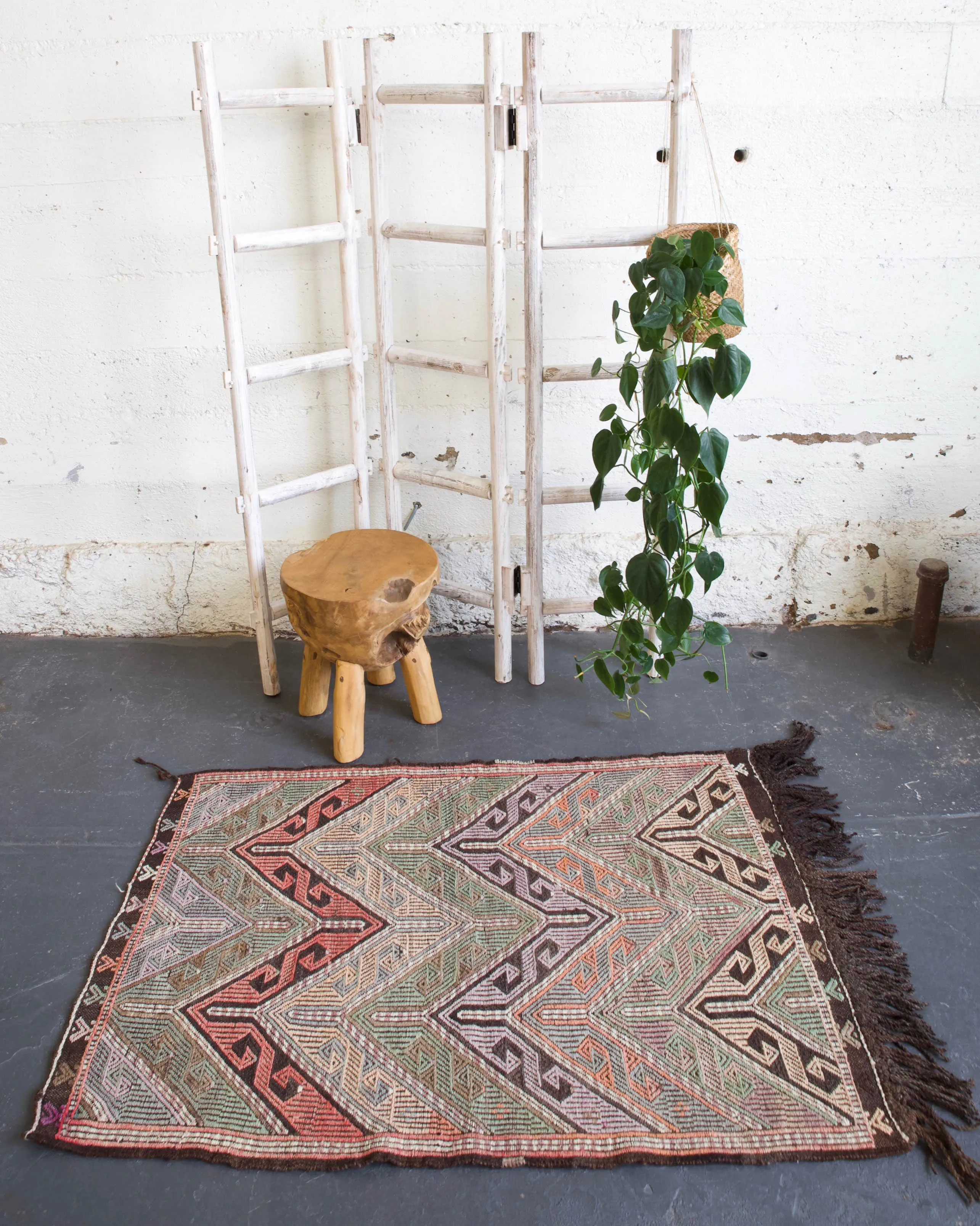Vintage Mini Turkish Kilim Rug 3'1"x4'7"