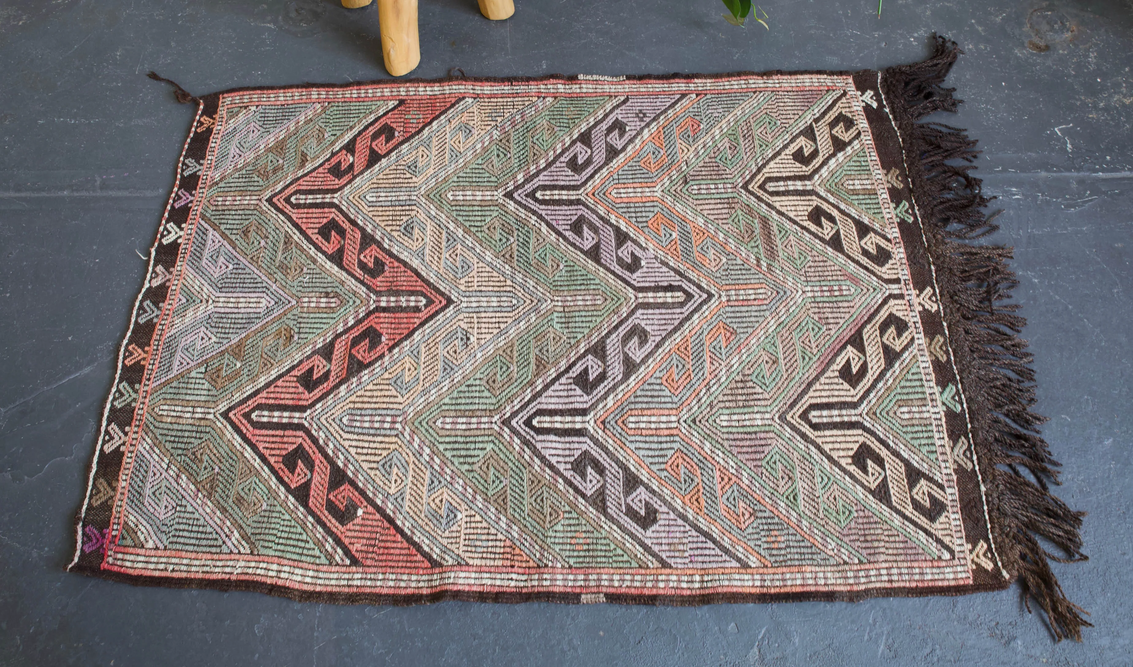 Vintage Mini Turkish Kilim Rug 3'1"x4'7"