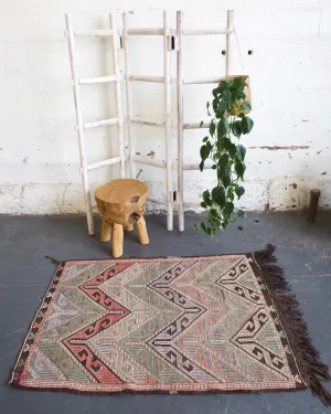 Vintage Mini Turkish Kilim Rug 3'1"x4'7"