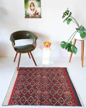 Vintage Mini Turkish Kilim Rug 3'6"x4'