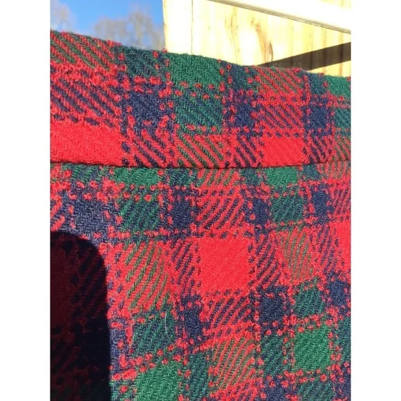 Vintage Pendleton womens a-line wool skirt 10p 10 petite red plaid tartan