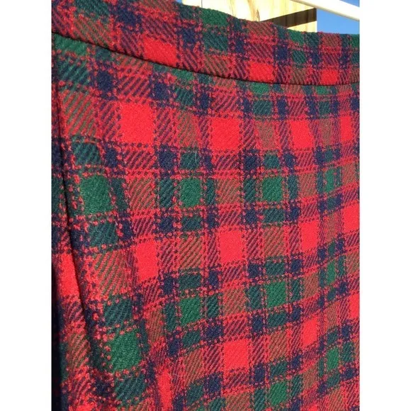 Vintage Pendleton womens a-line wool skirt 10p 10 petite red plaid tartan