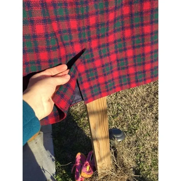 Vintage Pendleton womens a-line wool skirt 10p 10 petite red plaid tartan