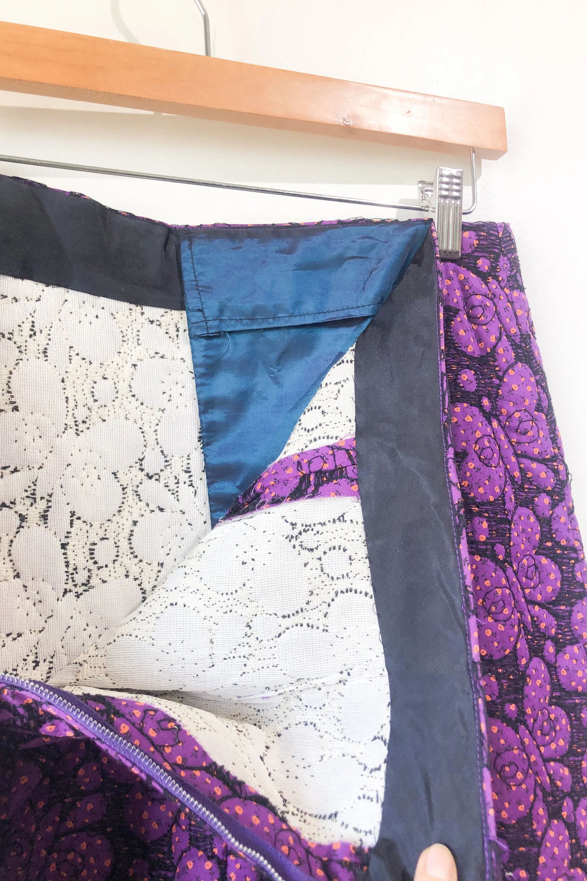 Vintage Purple Handmade Quilted Butterfly Skirt