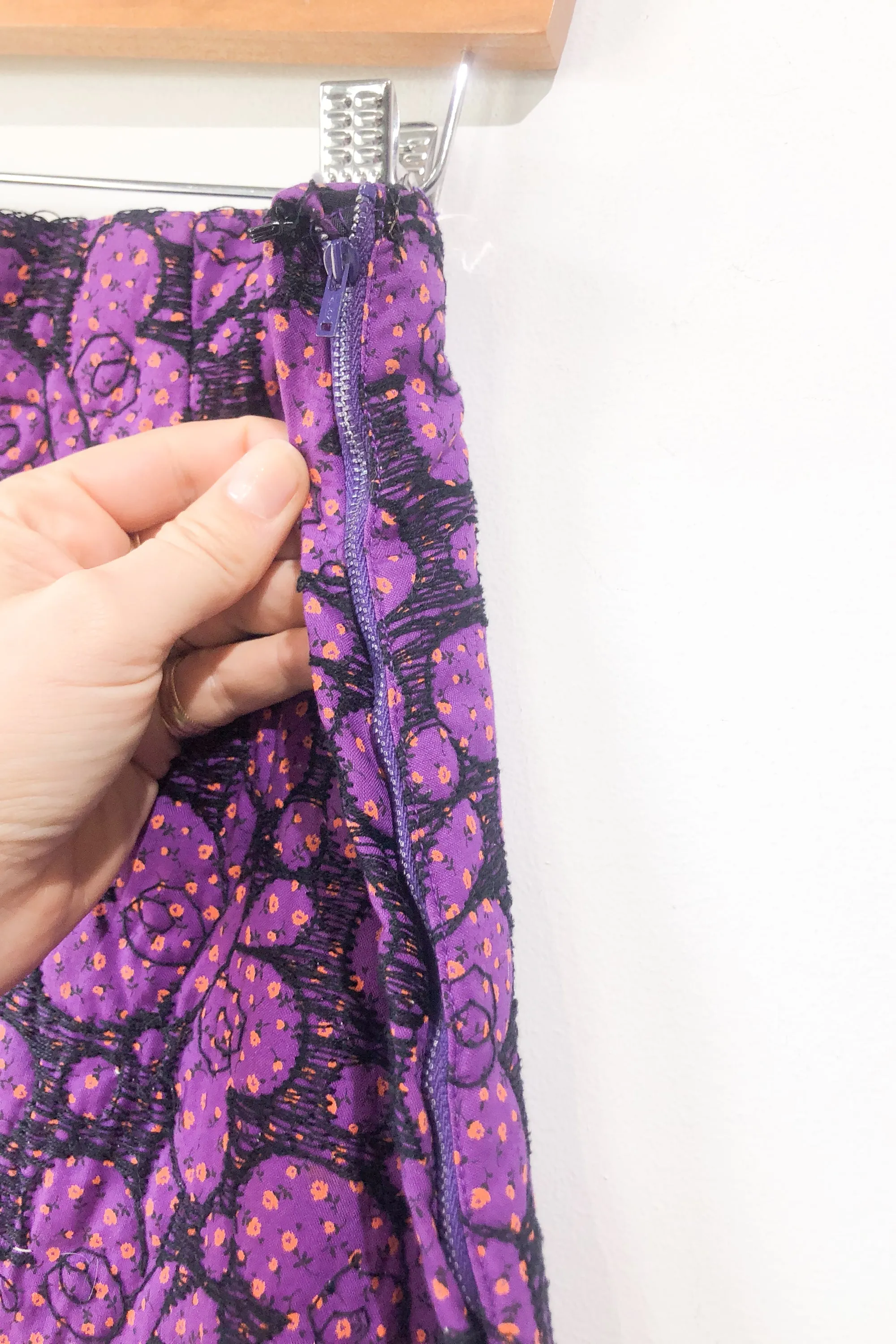 Vintage Purple Handmade Quilted Butterfly Skirt