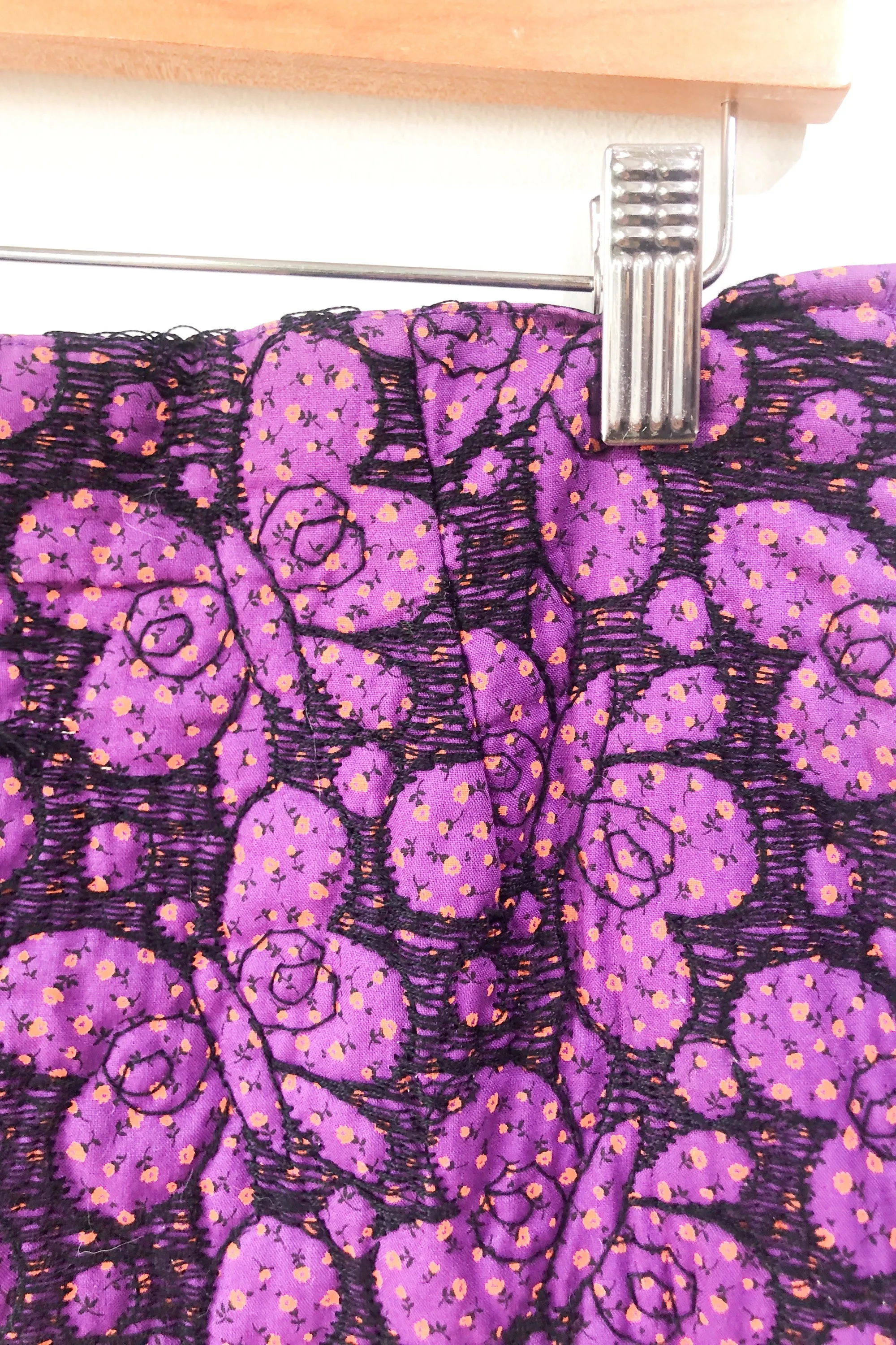 Vintage Purple Handmade Quilted Butterfly Skirt