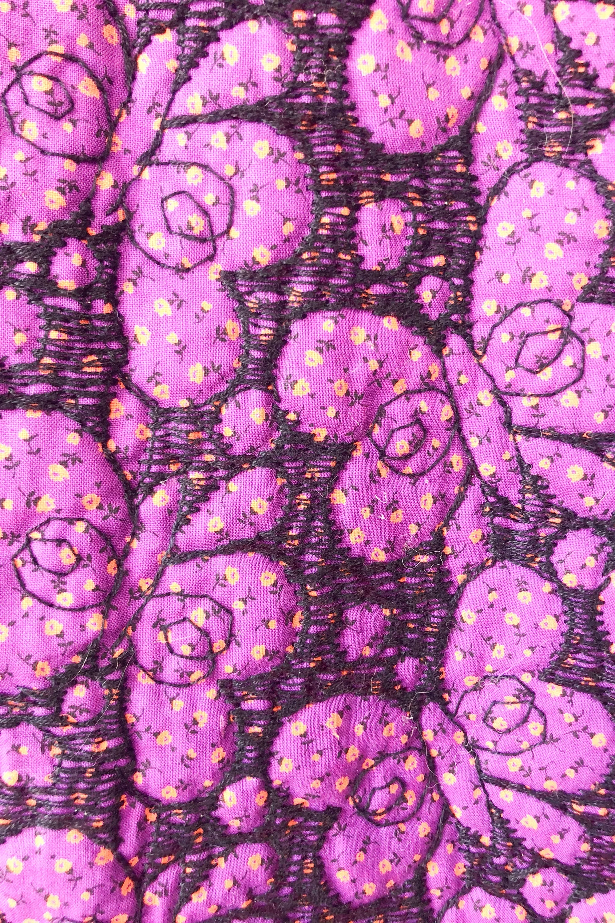 Vintage Purple Handmade Quilted Butterfly Skirt