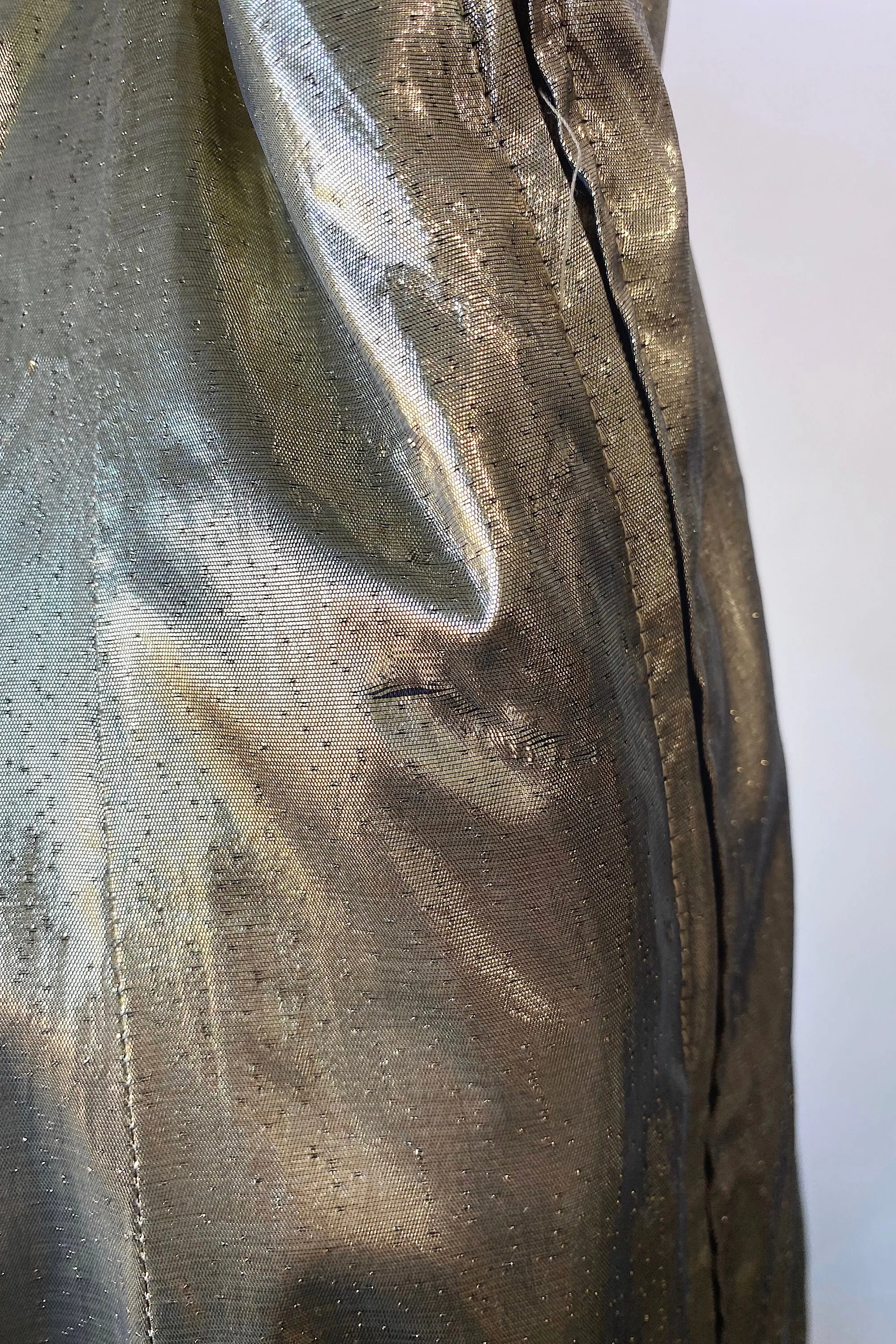 Vintage Steppin Out Gild Metallic Ruffle Dress