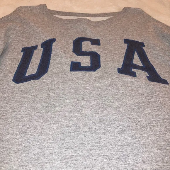 Vintage USA Embroidered Gray Y2K Preppy Fishermen Sweatshirt Oversized Sweater
